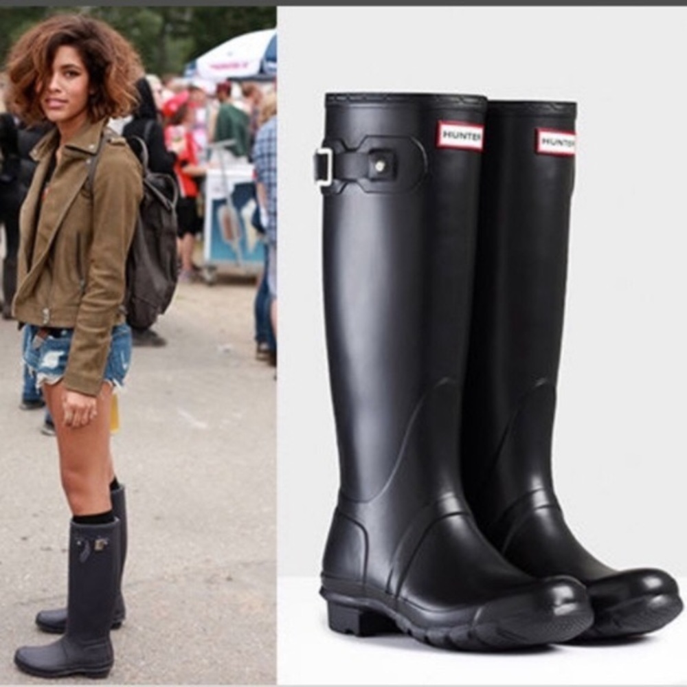 NEW Original HUNTER Tall Rain boots Womens 9 Black Matte